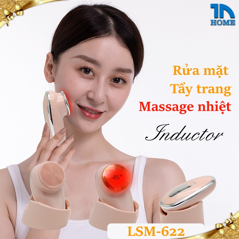 Máy Rửa Mặt Cảm Biến Massage Nhiệt Trẻ Hóa Da Cao Cấp Lsm - 622 - Lingshiman