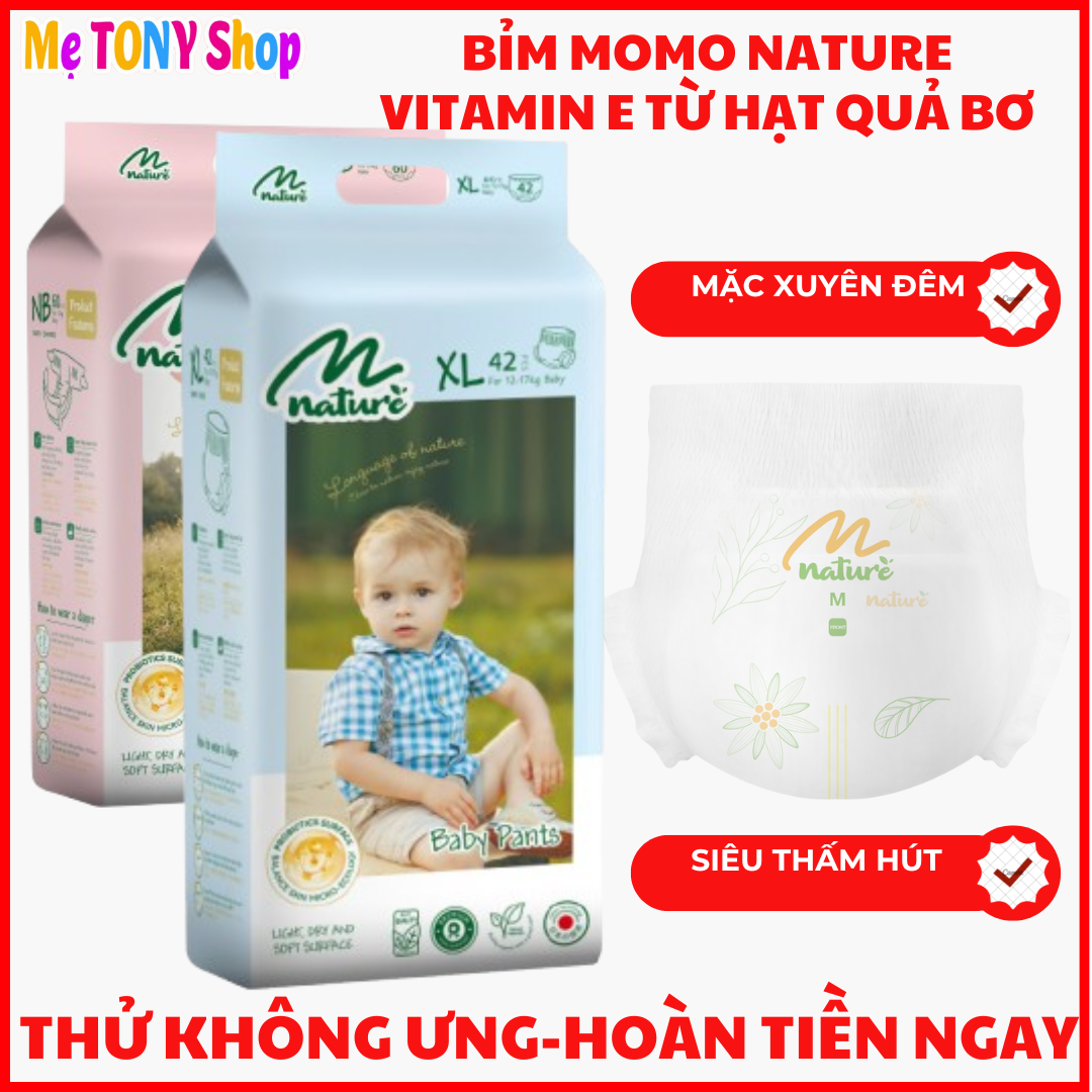 [Mua 2-Tặng Yếm]Bỉm Tã Hữu CơBỉm Tã Dán/Quần Momo DIAMOND/Momo NATURE Cao Cấp Đủ Size (Tinh Chất Hoa Anh Đào/Hạt Quả Bơ))