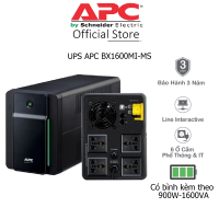 Bộ lưu điện APC UPS BX1600MI-MS 900W-1600VA (Có bình) - Bảo hành 3 năm