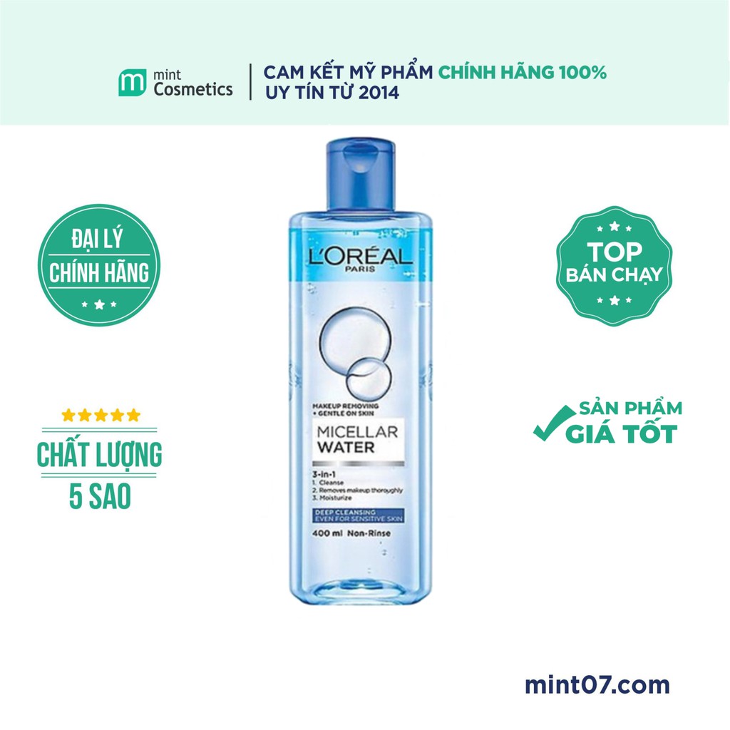 Tẩy Trang Dầu nước L’Oreal 3 In 1 Micellar Water