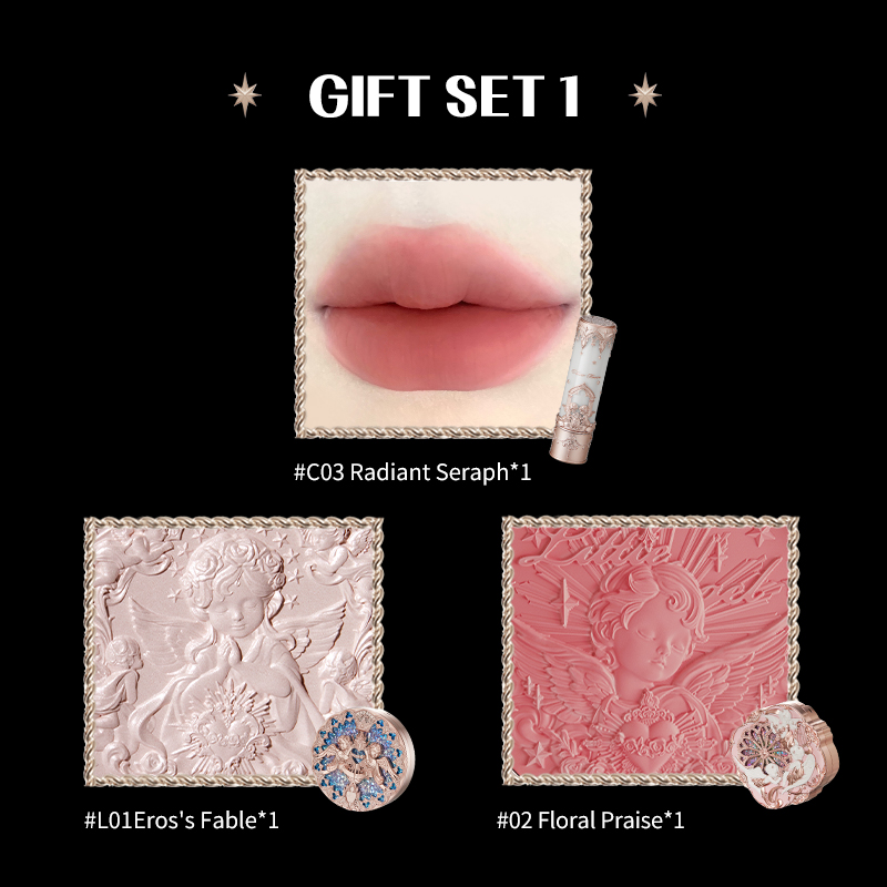 Flower Knows Little Angel Collection Makeup Gift Set Include Lipstick Blush Highlighter and more