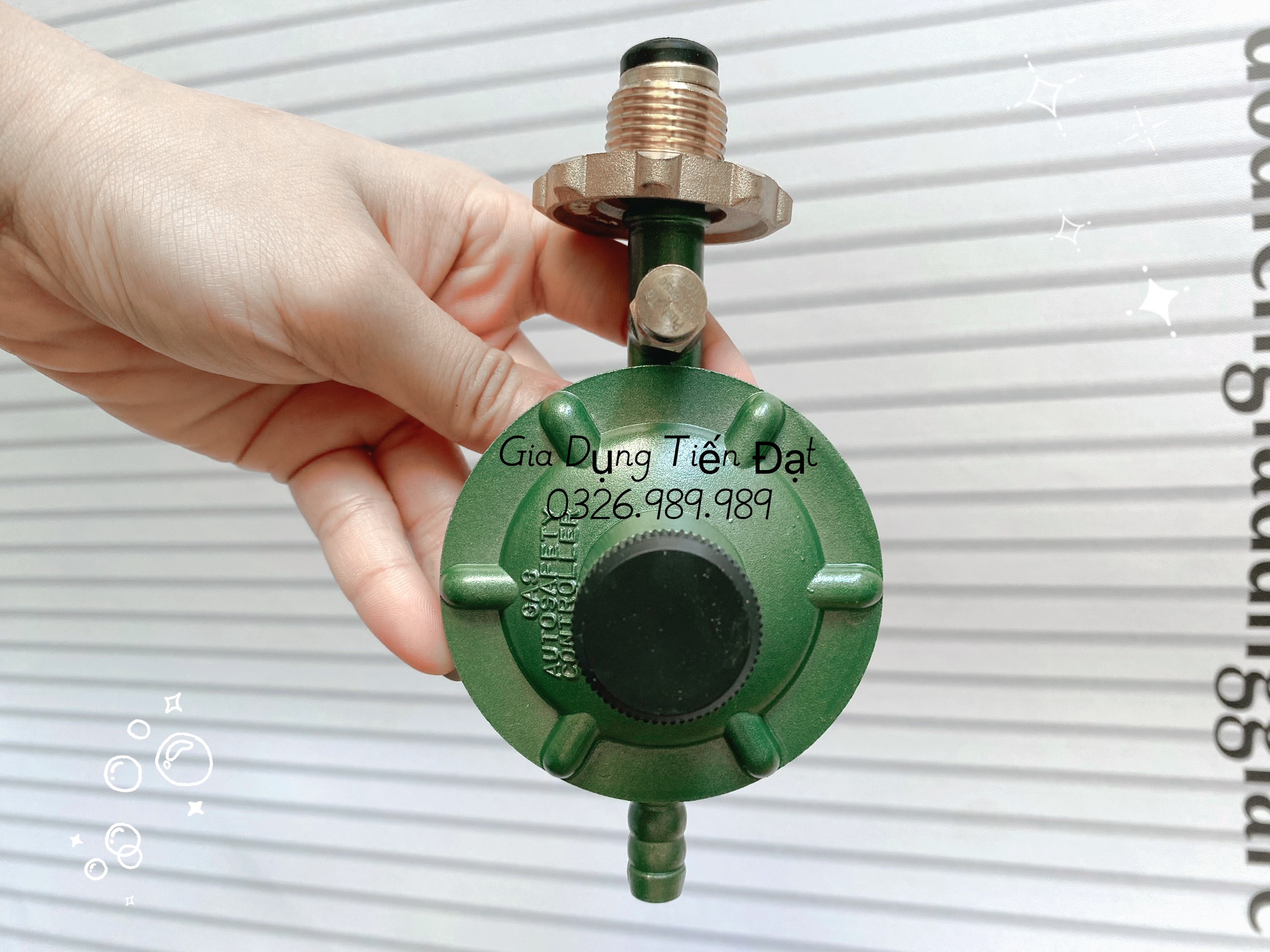 Van gas ngắt gas tự động + Tặng dây ga cổ dê ( lắp bình xám và bình van ngang ren trong)