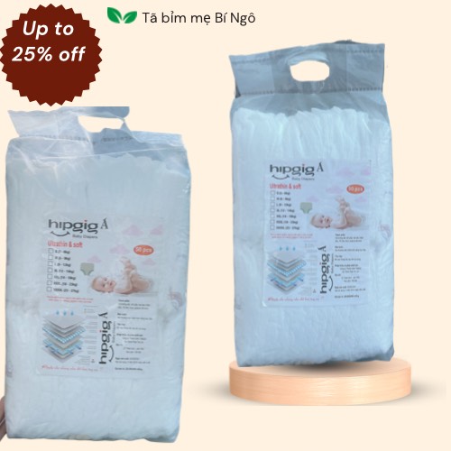 BỈM QUẦN HIPGIG 100 MIẾNG ĐỦ SIZE - BỈM XUẤT NHẬT - TÃ QUẦN CHO BÉ - hipgig1000