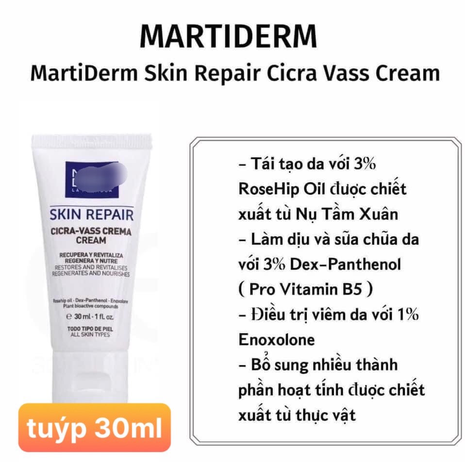 MartiDerm Skin Repair Cicra Vass kem dưỡng phục hồi tái tạo da ( 30ml ) - XÁCH TAY