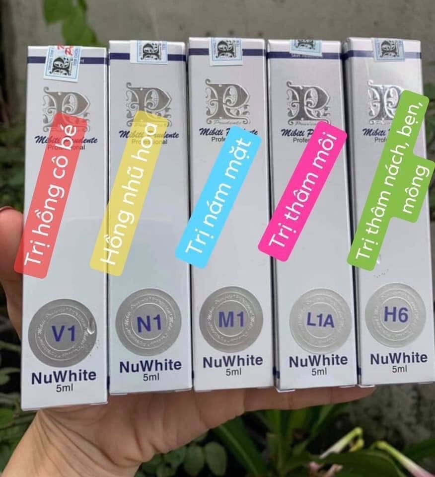 [HCM]Kem khử Thâm Nách Làm hồng nhũ hoa môi vùng kín  mờ nám MIBITI PRUDENTE NUWHITE H6 N1 L1A V1 M1 5 ml CÓ TEM