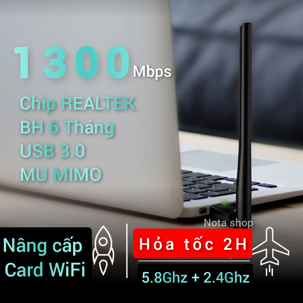 [Giao liền] USB WiFi 6 AX 1800 Mbps tốc độ cao - Bộ chuyển đổi Wifi Adapter thu WiFi cho PC laptop m