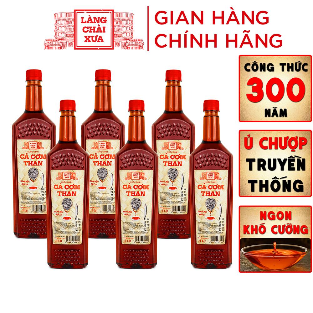 [Chai 1 lít - Tiết kiệm] Nước Chấm Cá Cơm Than Làng Chài Xưa chai nhựa cao cấp 1 lít/chai Đặc Biệt T