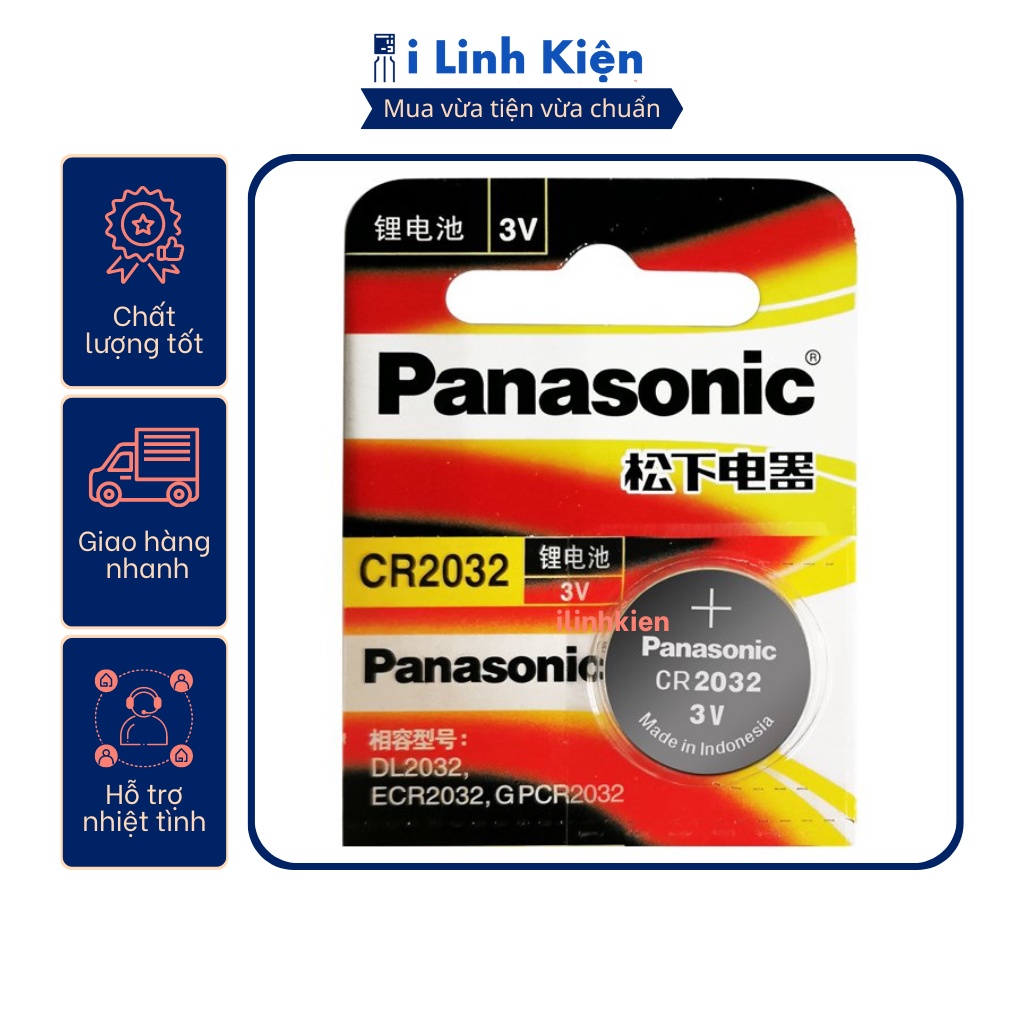 Pin CR2032 Panasonic 3V chính hãng.