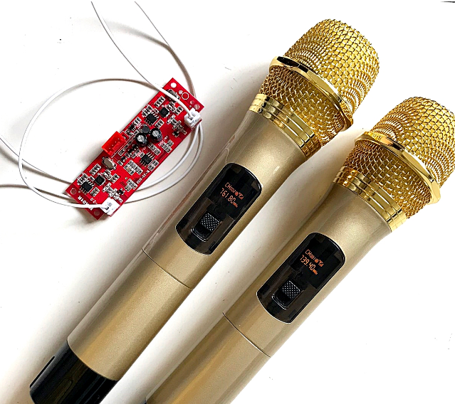 [HCM]Micro không dây cho loa kéo sóng UHF - Bộ 2 mic loa kéo kèm bo mạch rời mẫu mới 200w 300w