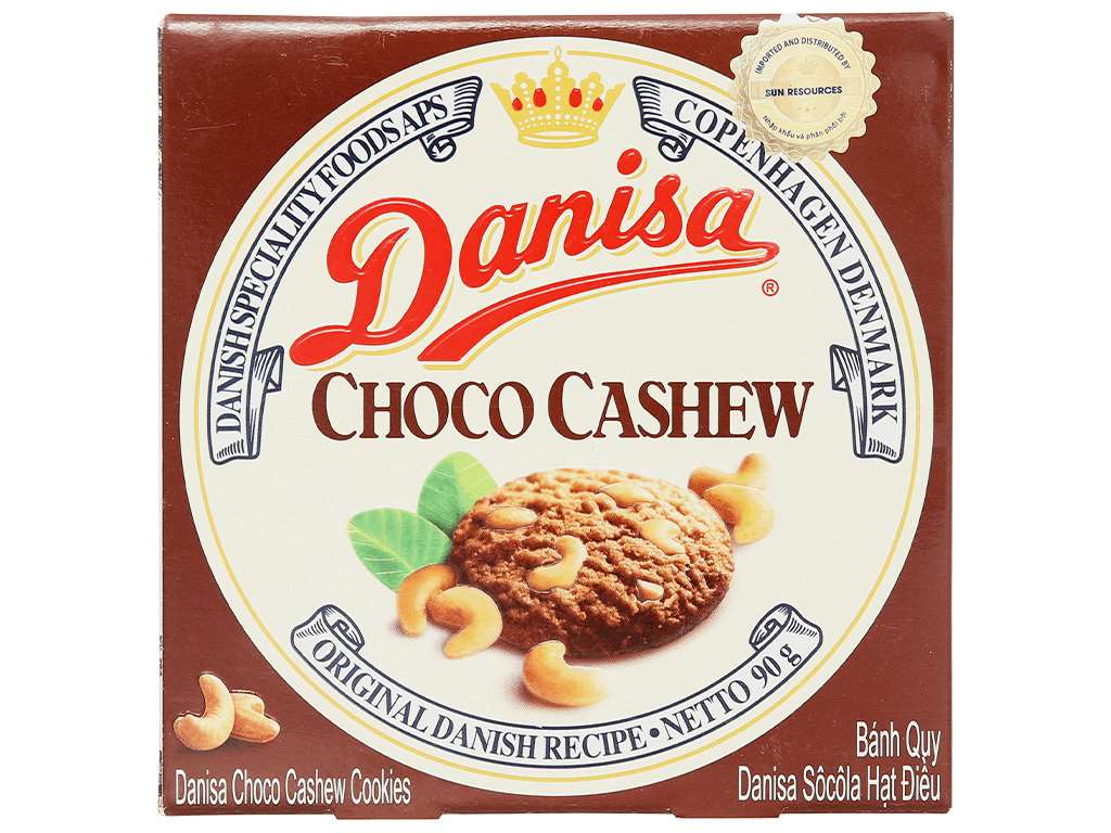 Bánh quy socola hạt điều Danisa Choco Cashew hộp 90g