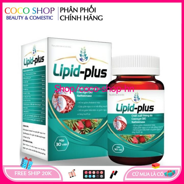 Viên uống Lipid Plus hỗ trợ giảm Cholesterol mỡ trong máu cao huyết áp - Hộp 30 viên