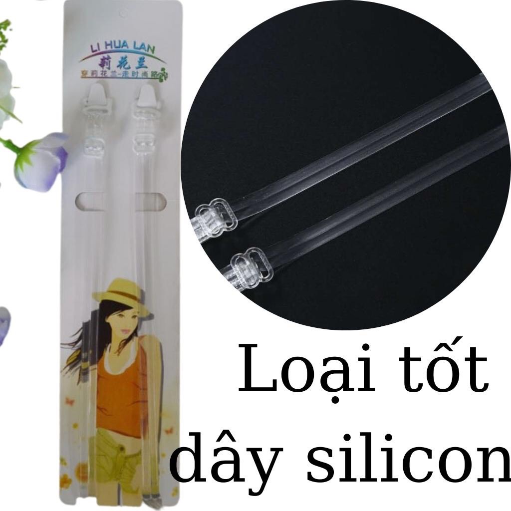 Dây áo ngực nữ trong suốt móc sắt hình trái tim (một cặp)