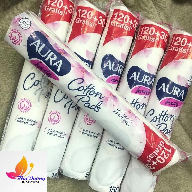 Bông Tẩy Trang Aura chính hãng 150 miếng
