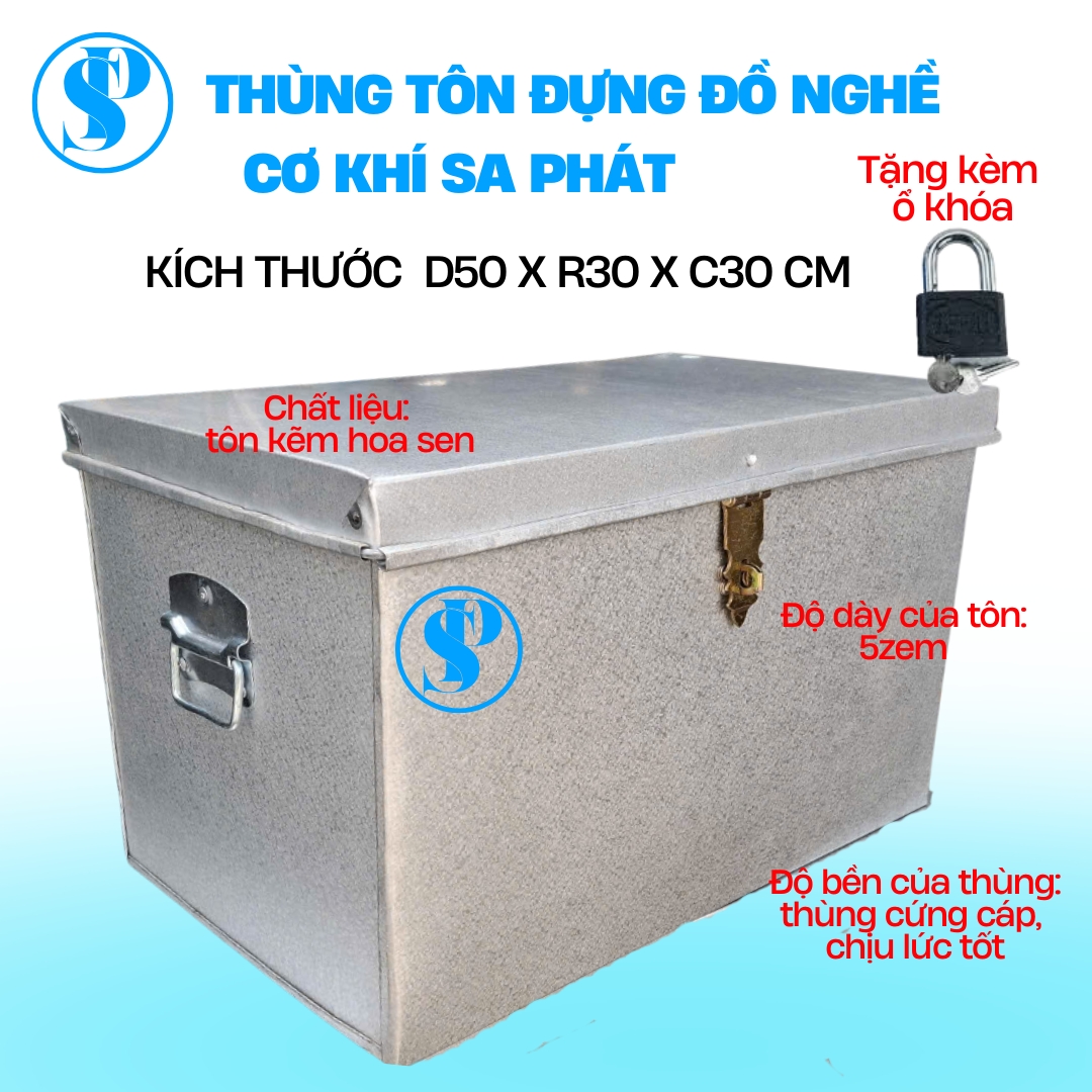 Thùng đựng đồ đa năng không có bánh xe đựng đồ dùng công trình đựng đồ nghề kích thước 50x30x30