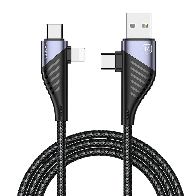 【For iPhone 13】【50% OFF Voucher】KUULAA Cổng USB 2 trong 1 chức năng Cáp USB A / USB C sang Lightning Cáp PD 20W Hỗ trợ sạc nhanh 2. 4A 480Mbps cho iPhone 12 11 XS Max X
