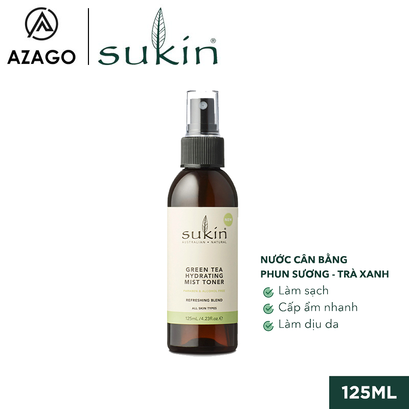 Nước Cân Bằng Dạng Phun Sương Hương Trà Xanh Sukin Green Tea Hydrating Mist Toner 125Ml Su08Az - Natural Cosmetics Australia - Azago