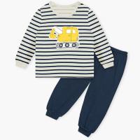 Đồ bộ quần áo ngủ dài tay dáng rộng cotton mùa thu bé trai bé gái Unifriend Hàn Quốc U2024-18