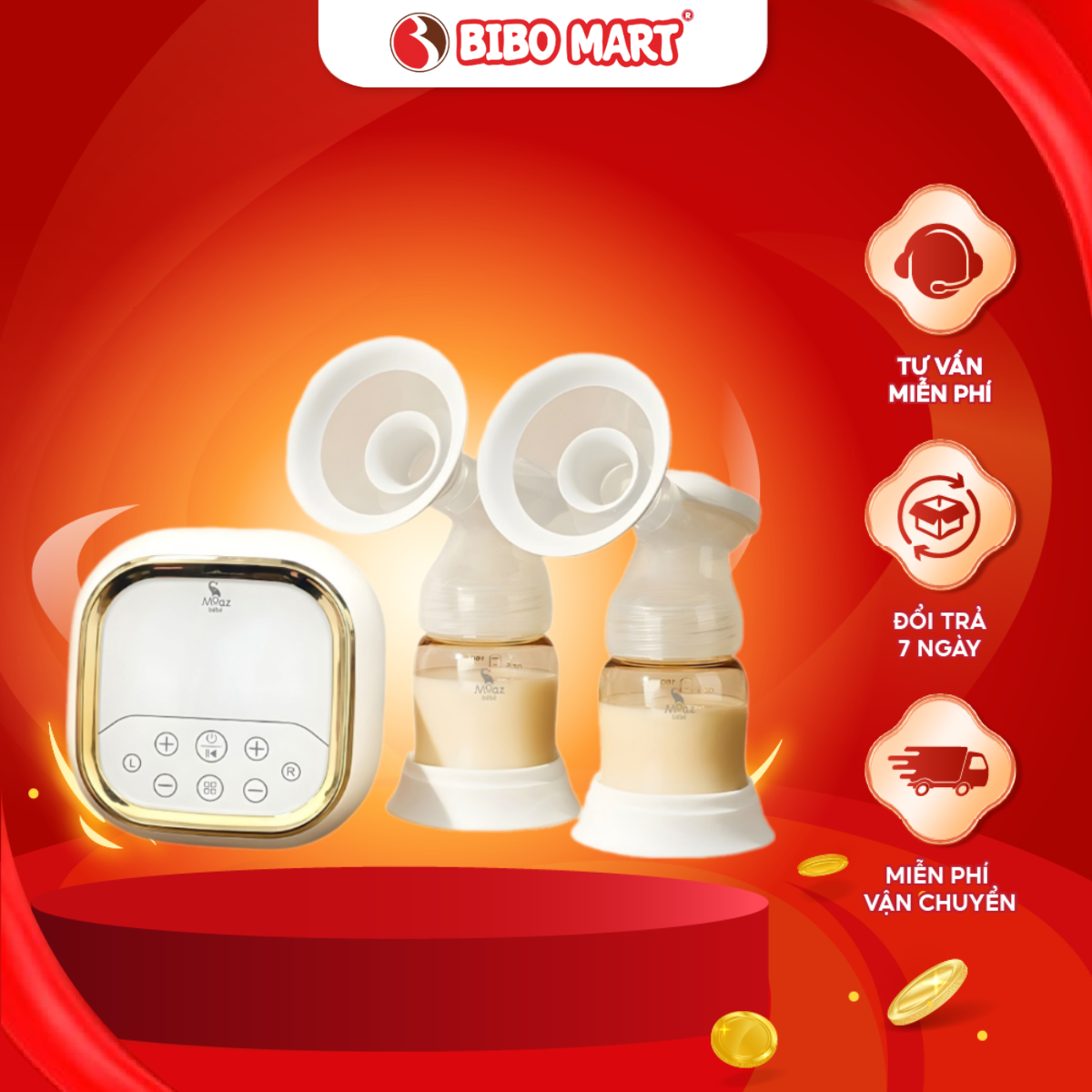 Máy Hút Sữa Điện Dôi Moaz BéBé MB-090 - Bibo Mart