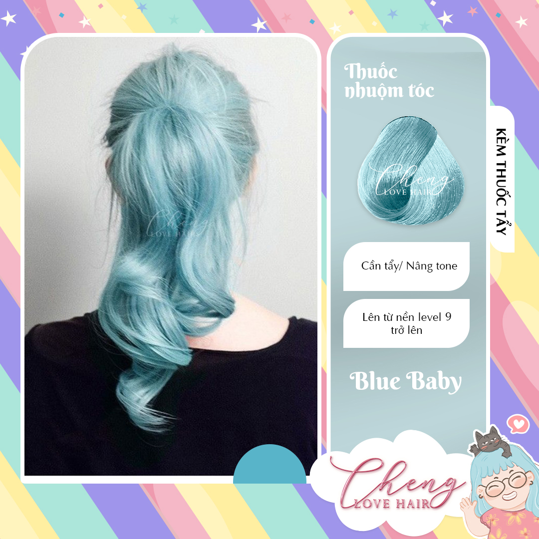 Nhuộm tóc BABY BLUE (đã bao gồm  tẩy)