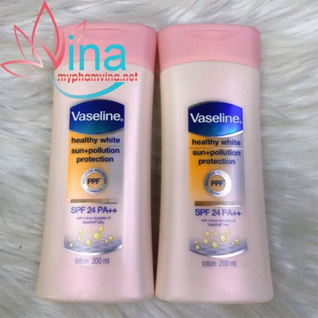 [HCM]Sữa Dưỡng Thể Trắng Da Chống Nắng Và Ô Nhiễm Môi Trường Vaseline SPF 24 PA ++ (200ml)