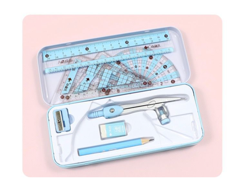 Bộ 8 Món Dụng Cụ Học Tập Bộ Thước Kẻ Comba Học Toán Cho Học Sinh