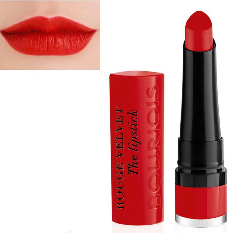 Son Lì Bourjois Rouge Velvet Lipstick Pháp 2.4G No.08 Đỏ Tươi