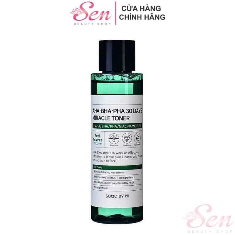 [Hcm]Nước Hoa Hồng Some By Mi Aha - Bha - Pha 30 Days Miracle Toner 150Ml [Trị Sạch Mụn Chỉ Trong 30 Ngày]