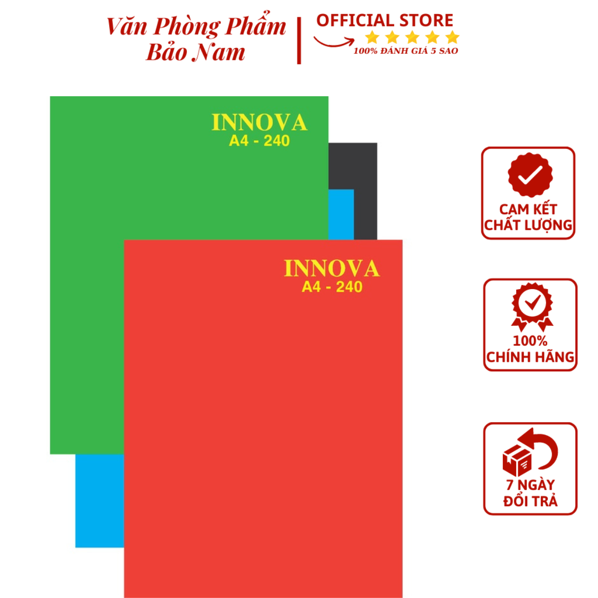 Sổ Bìa Cứng Innova A4 (Bìa Màu Xanh Đỏ) Hải Tiến - Thừa Đầu - Văn Phòng Phẩm Bảo Nam