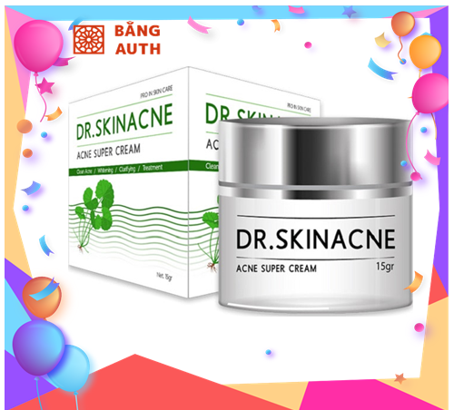 ( hộp 15 gram) kem mụn Dr SkinAcne chính hãng - mặt hết mụn - da trắng đều màu - giảm nhờn - se khít chân lông - shop bằng auth