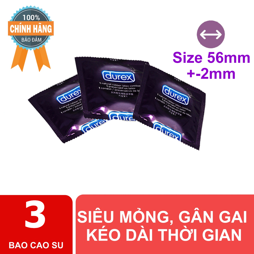 [Hcm]3 Cái Bao Cao Su Cao Cấp Kéo Dài Quan Hệ Durex Performax Intense 3 Cái [Hàng Nhập Mỹ]