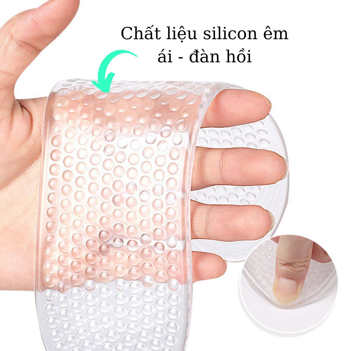 Lót đệm giày silicon cao cấp đàn hồi tốt giảm áp lực giảm đau chân có gai massage chân