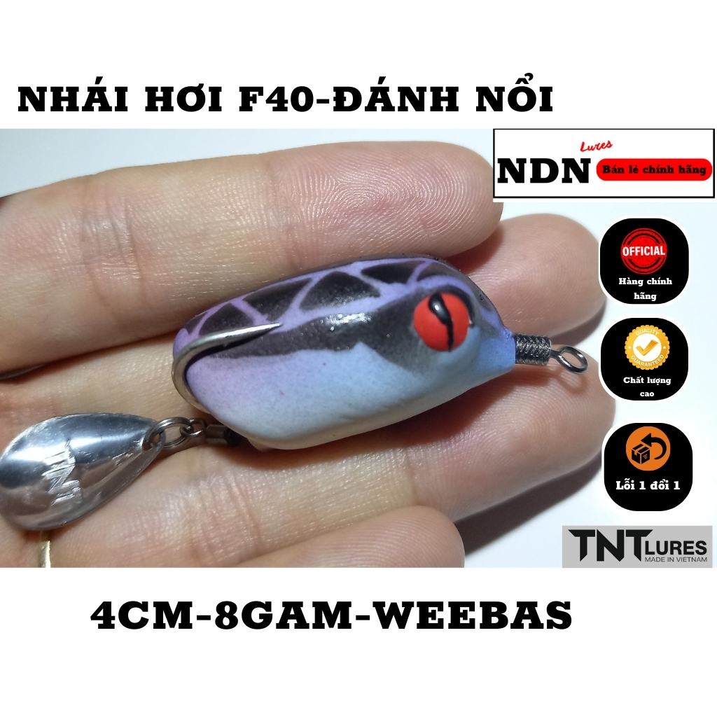 Mồi lure NHÁI HƠI F40 TNT Lures mồi giả câu cá dài 4cm nặng 8g action NỔI