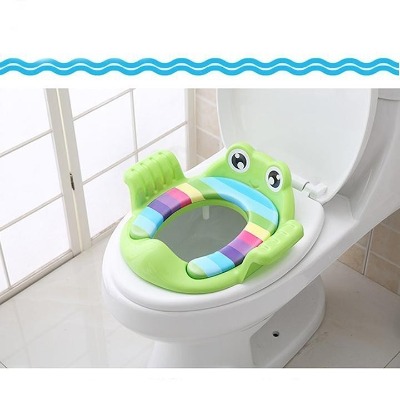 Bệ Lót Thu Nhỏ Bồn Cầu Có Tay Vịn Cho Bé chú ếchan toàn hơnGhế lót toilet trẻ em