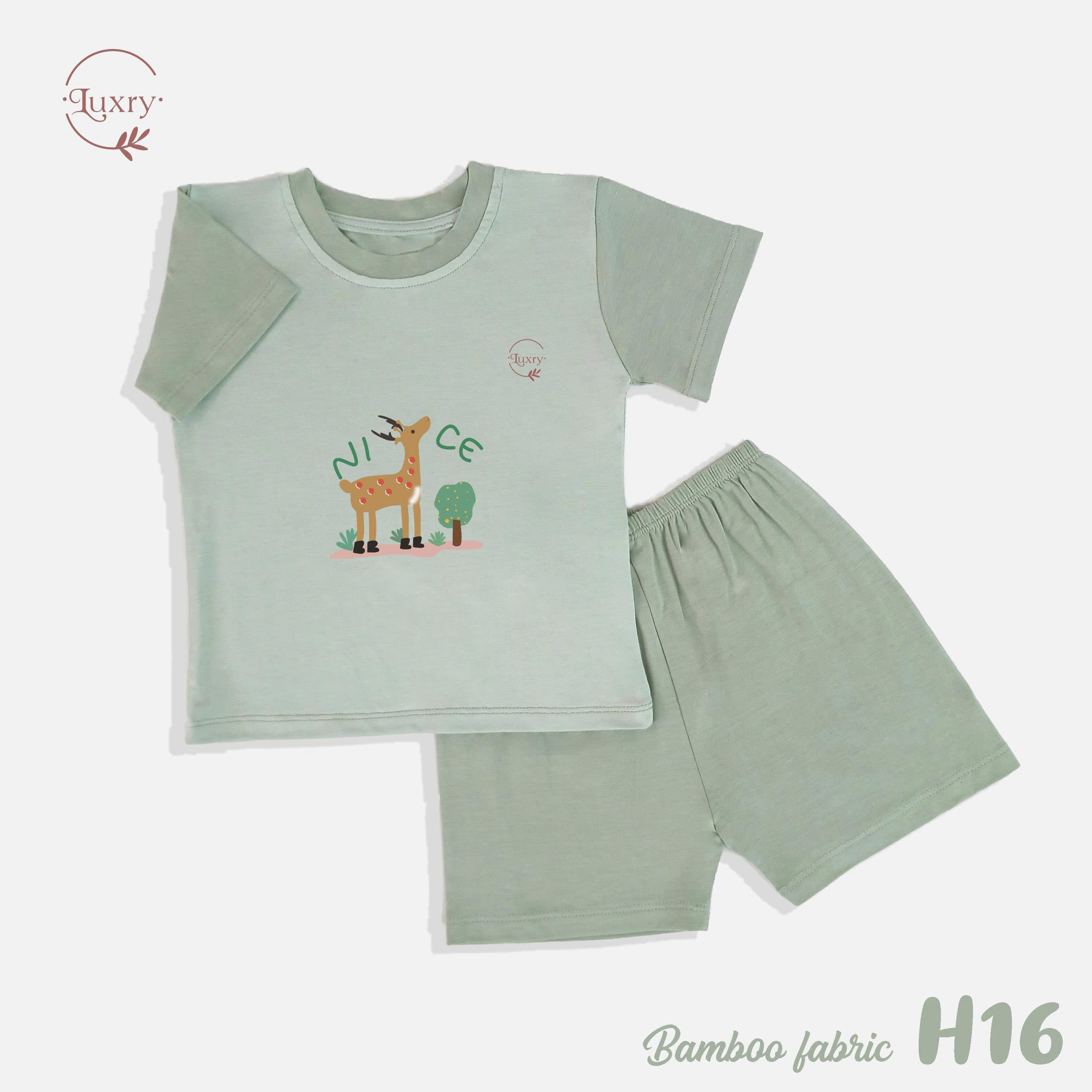 Bộ quần áo trẻ em cộc cổ tròn siêu mềm mịn vải thoáng mát nhà Luxry