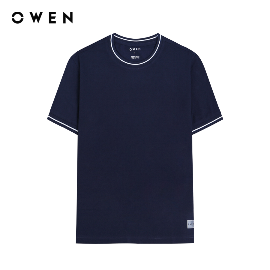 OWEN - Áo thun nam Tshirt Body Fit TSN231444 màu Navy chất liệu CVC Spandex