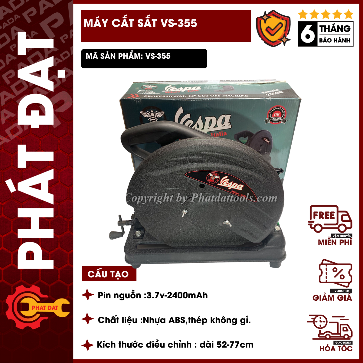 Máy cắt sắt bàn VESPA công suất 2500w