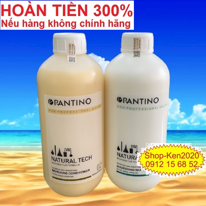 Cặp Dầu Gội Xả Pantino Natural Tech 1000Ml X2 Chống Gàu Nấm Tóc Bông Xù Gãy Ngọn Tái Tạo Cấu Truc Tóc Kích Thích Mọc Tóc Giữ Màu Tóc Nhuộm