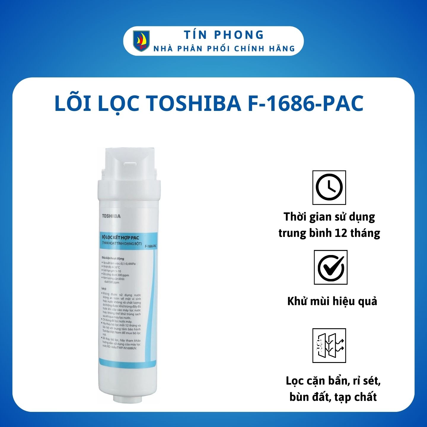 [Giao Hỏa Tốc 2H] Lõi lọc nước Lõi lọc Toshiba TWP-N1686UV(W1)/TWP-N1843SV - Dùng cho máy lọc nước Toshiba TWP-N1686UV(W1)Toshiba TWP-N1843SV - Hàng chính hãng