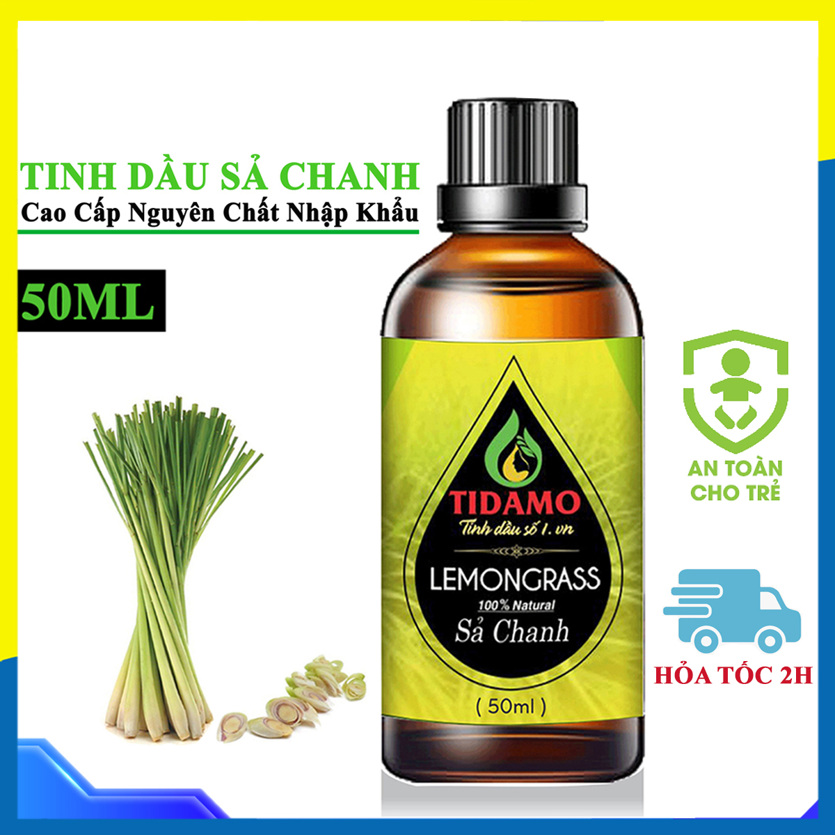 Tinh dầu Sả Chanh Cao Cấp 50ML - Tinh dầu Sả Chanh Nguyên Chất Giúp Bảo Vệ Sức Khỏe Kháng Khuẩn Đuổi Muỗi Và Thư Giãn Tinh Thần