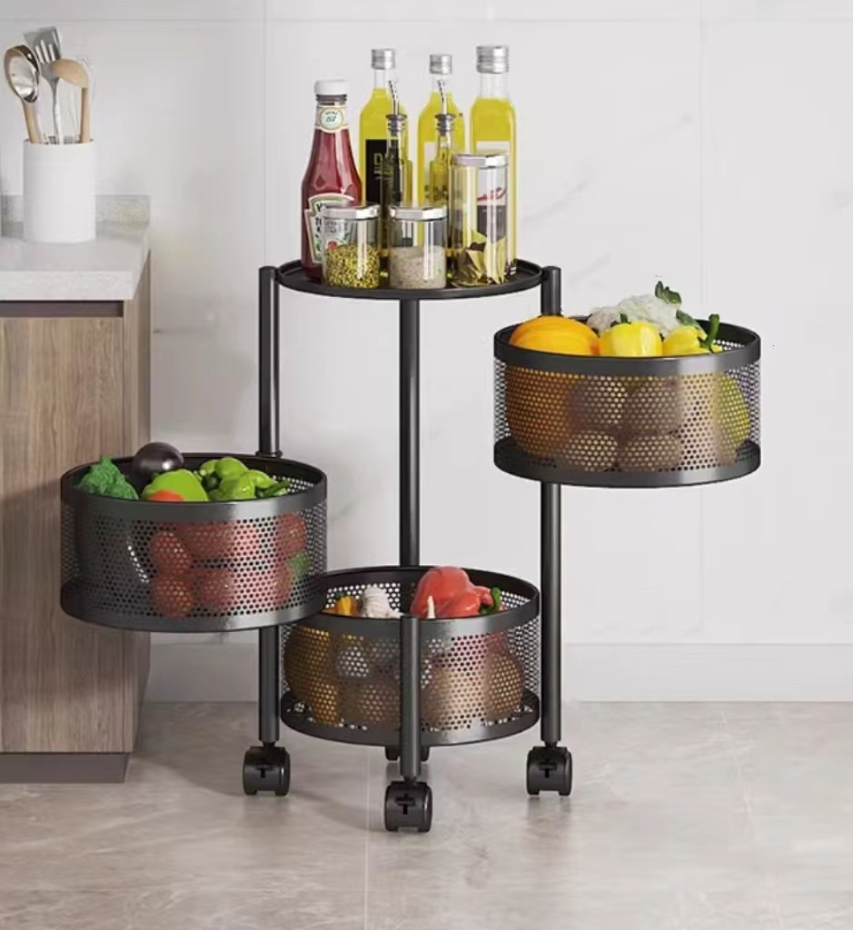 kệ tròn xoay 3/4 tầng để rau củ quả nhà bếp đa năng