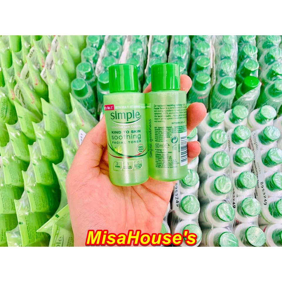 [ Size Mini] Nước Hoa Hồng Simple Kind To Skin Soothing Facial Toner 50Ml (Mẫu Mới)