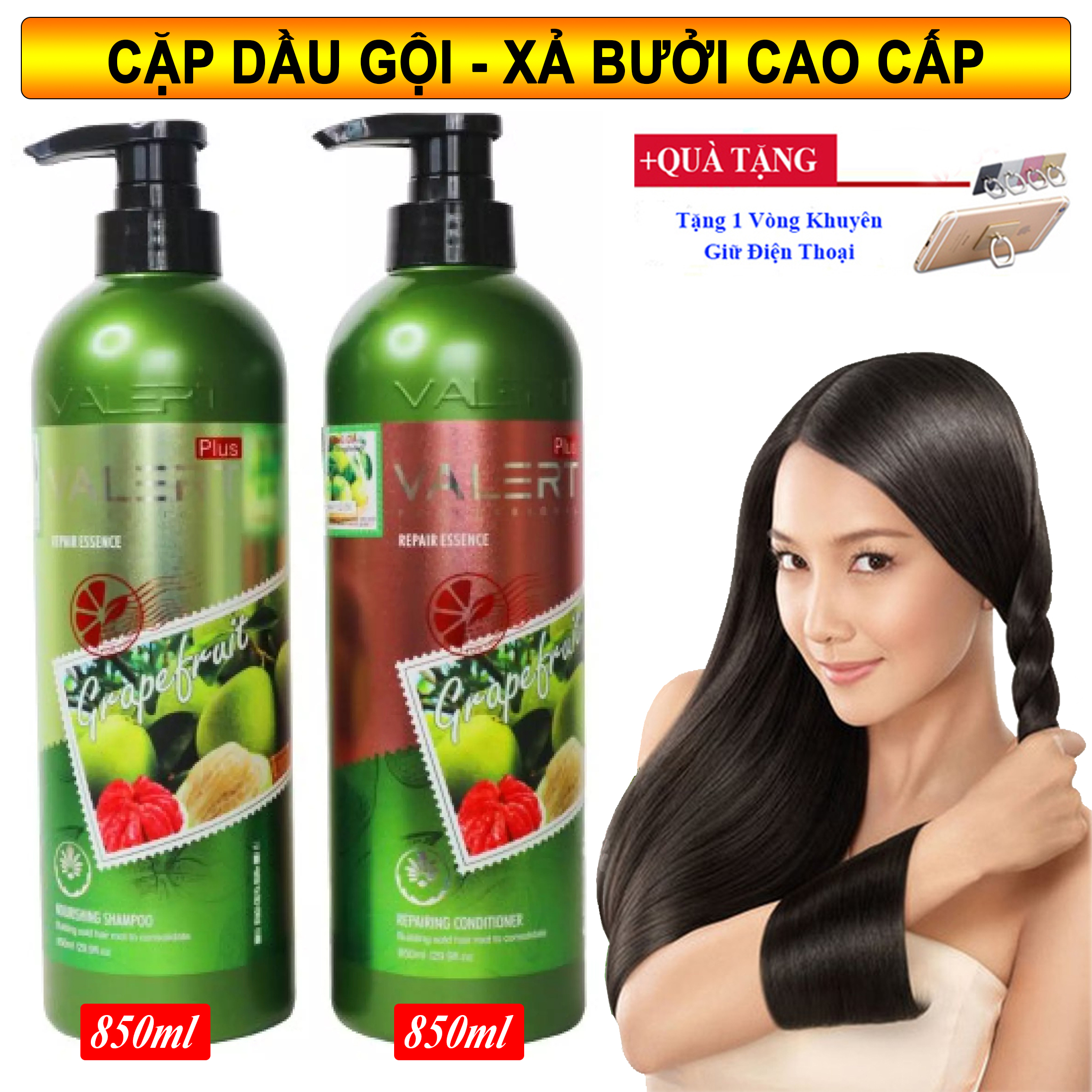 Combo Gội Xả Cao Cấp Cặp Dầu Gội Xả Tinh Chất Bưởi. Ngăn Ngừa Tóc Gãy Rụng Kích Thích Mọc Tóc Cung Cấp Độ Ẩm Giúp Tóc Chắc Khỏe Bóng Mượt.