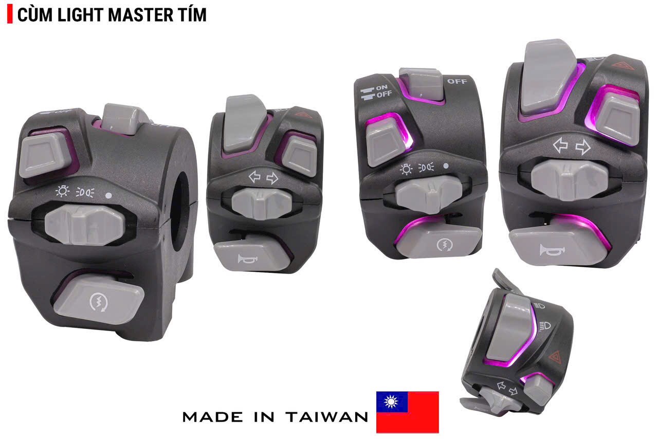 Cùm Công Tắc Led Light Master Full Chức Năng Cho Sonic, Satria, Raider, Exciter 150, 155, Winner X, 