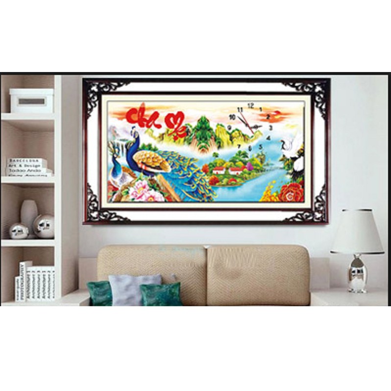 Tranh thêu chữ thập Cha mẹ LV3158 - tự thêu