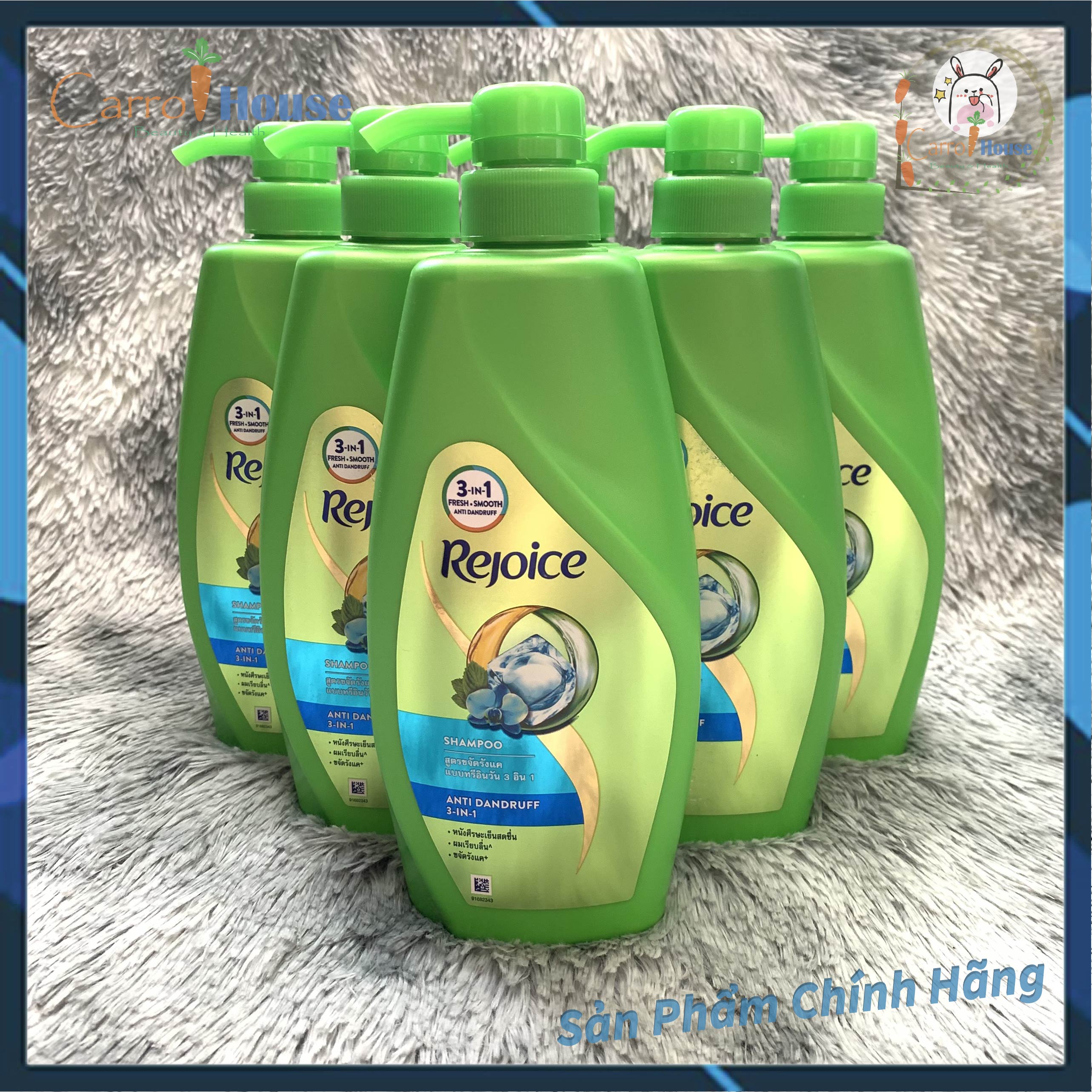 Dầu Gội Rejoice Anti Dandruff 3 In 1 Thái Lan 600Ml Hương Bạc Hà Mát Lạnh