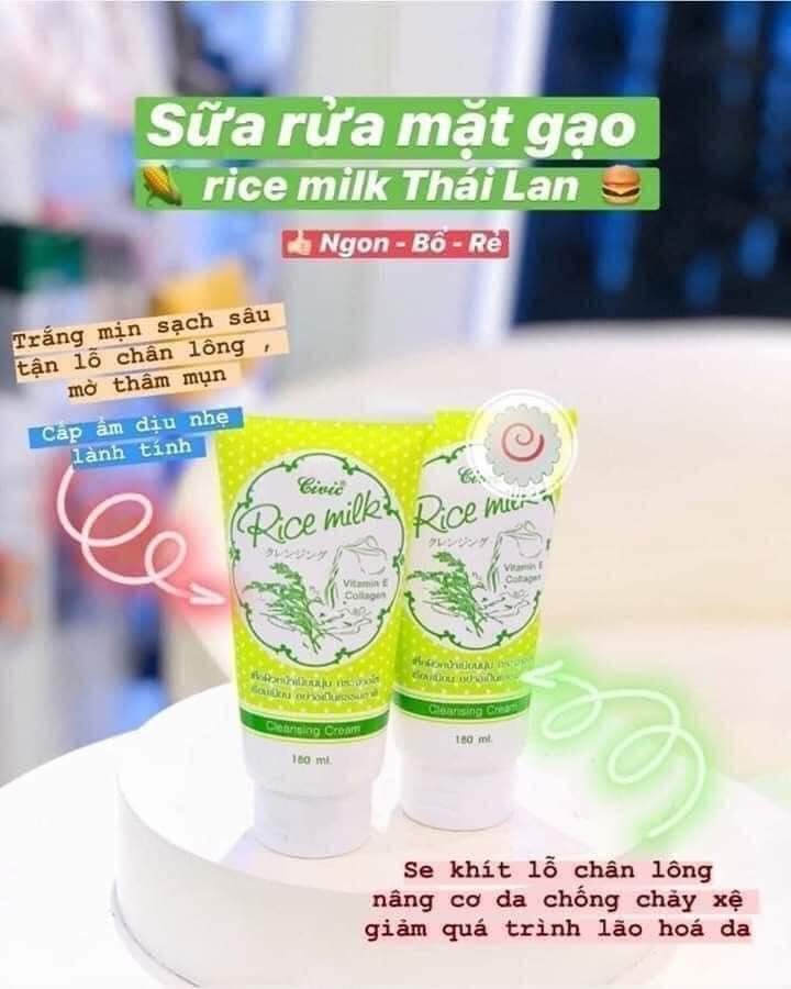 SÁNG MỊN DA] Sữa Rửa Mặt Gạo Civic Rice Milk Thái Lan 180ml giúp sạch nhờn ngừa mụn an toàn cho da - Tươi Shop