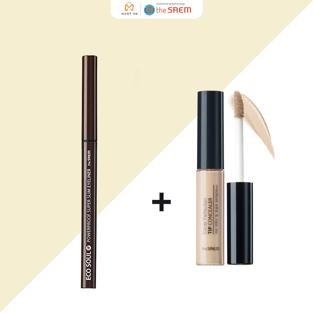 [Combo 2 SP] Kem che khuyết điểm the SAEM (6.5g) + Bút Kẻ Mắt Chống Nước Eyeliner the SAEM (0.1g)