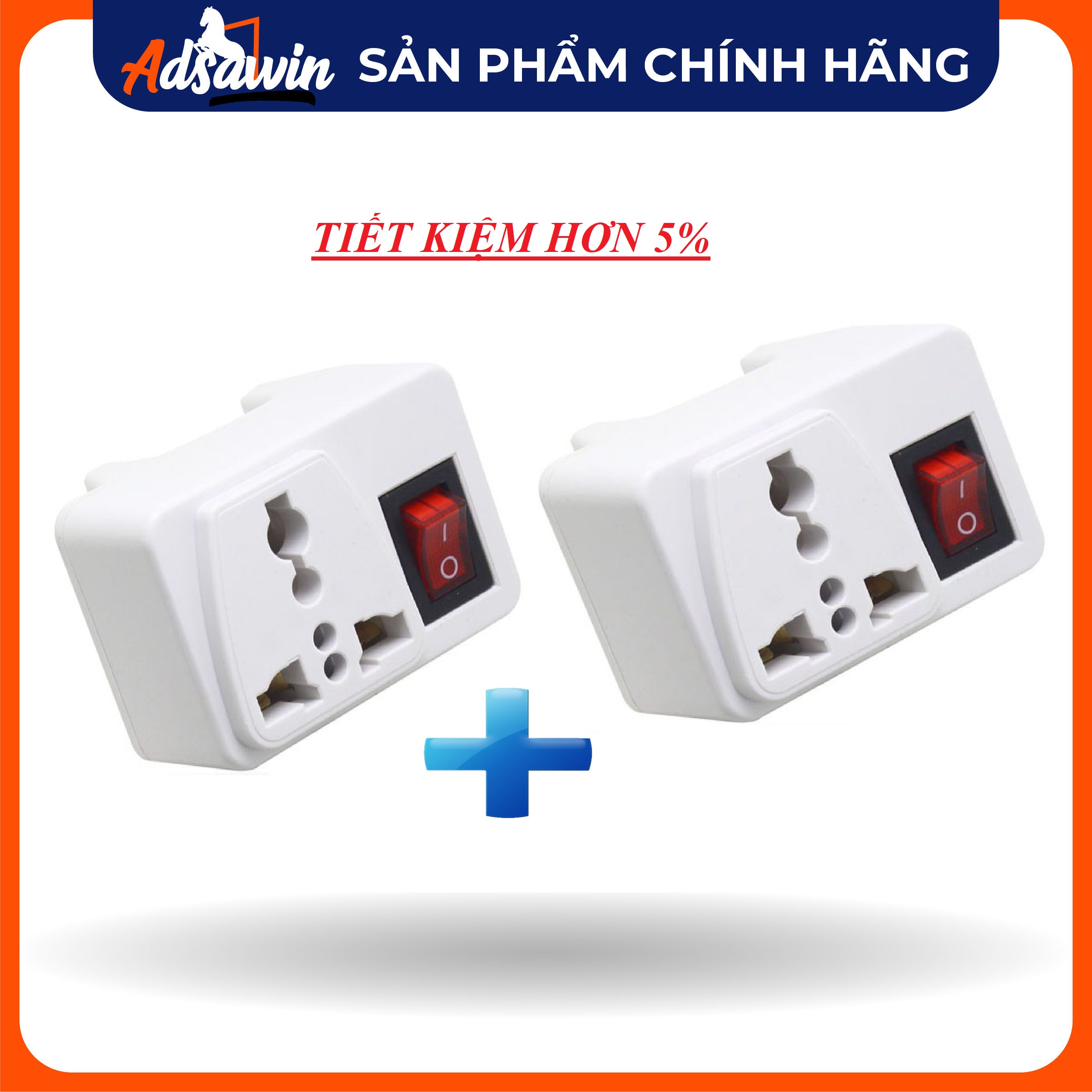 COMBO 2 CHIẾC PHÍCH CẮM ( Ổ CẮM) CHUYỂN ĐỔI 3 CHẤU KÈM CÔNG TẮC TOSHINO C06S - HÀNG CHÍNH HÃNG