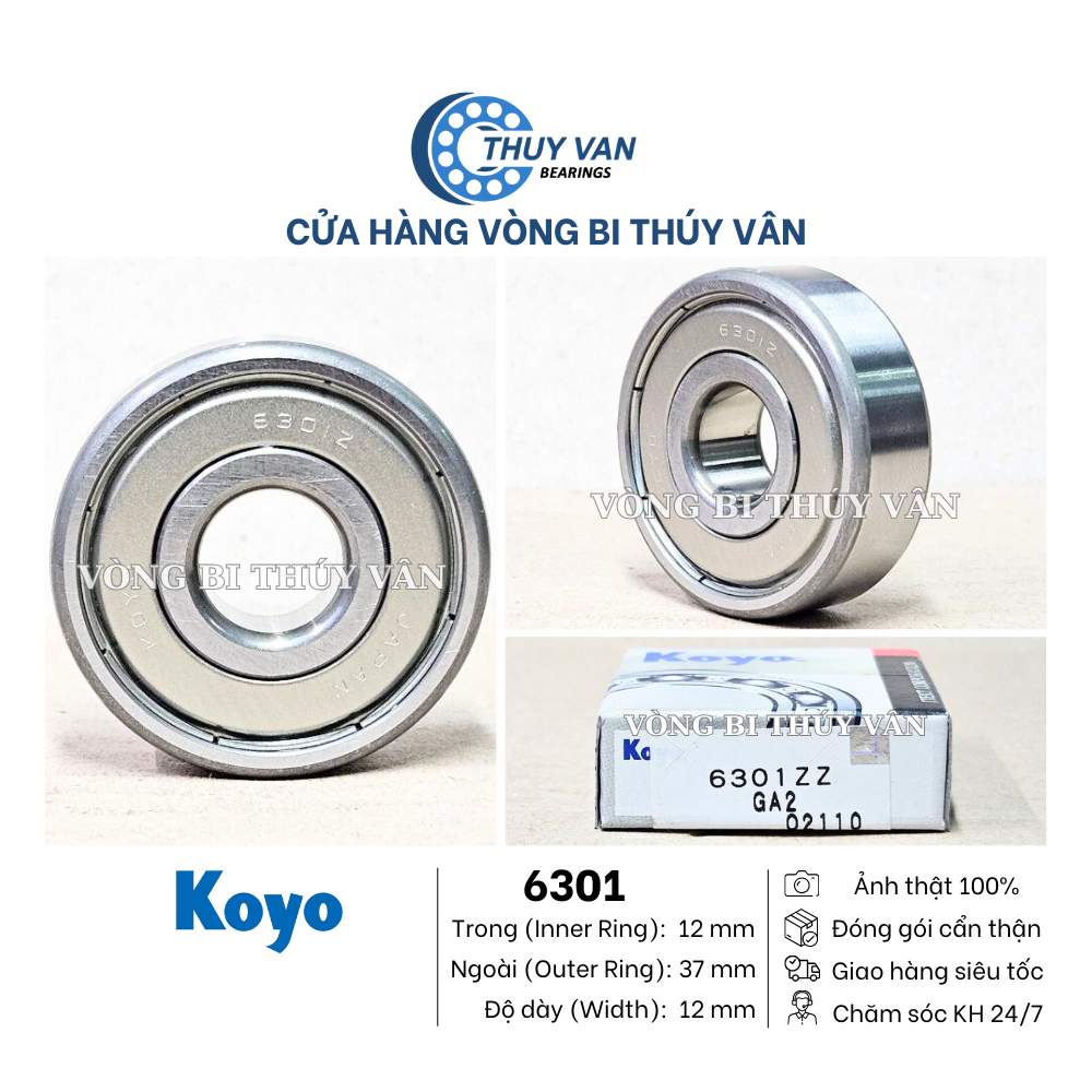 Vòng bi bạc đạn hạt tròn cầu 6301 6302 6303 6304 6305 6306 6307 6308 6309 6310 hãng KOYO Nhật Bản