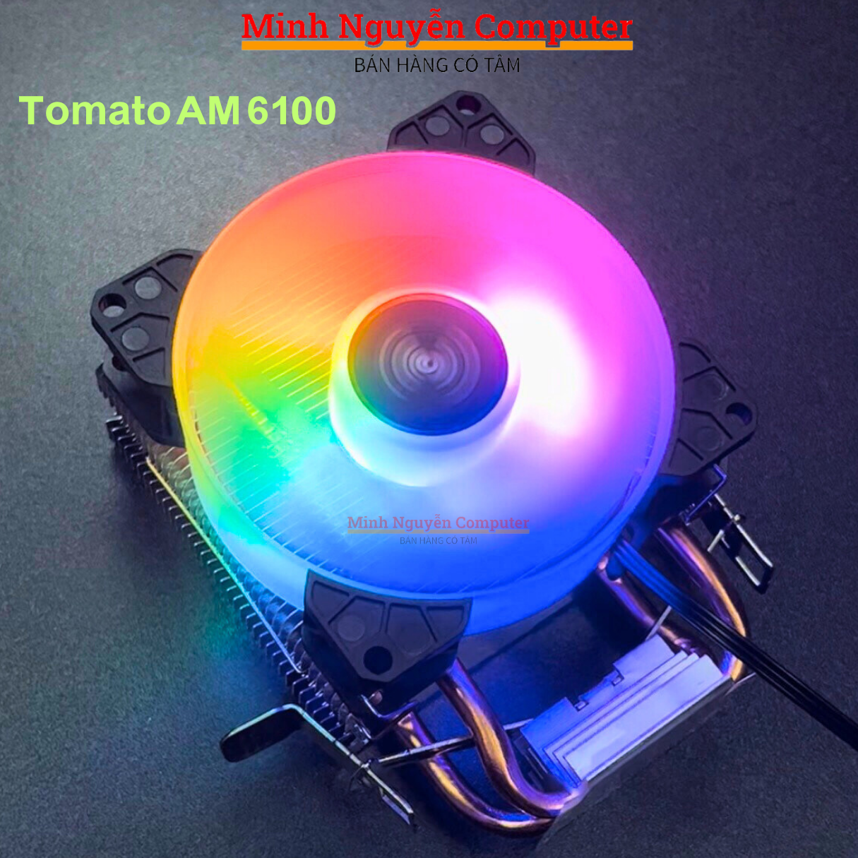 Tản nhiệt khí tản nhiệt CPU TOMATO AM 6100 Fan Cpu Có Đèn Led RGB - Trang Nguyễn